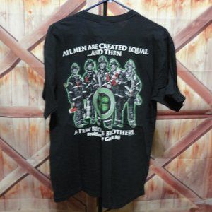 Fire Fighters All men are created equal~Irish Brotherhood Graphic T~Awesome look